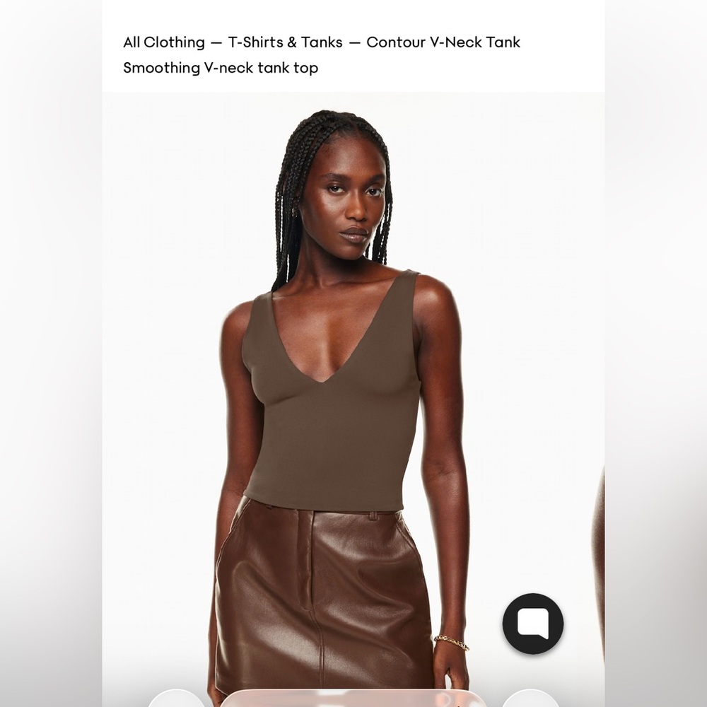 Babaton Aritzia Brown Sculpt Cropped Tank Top